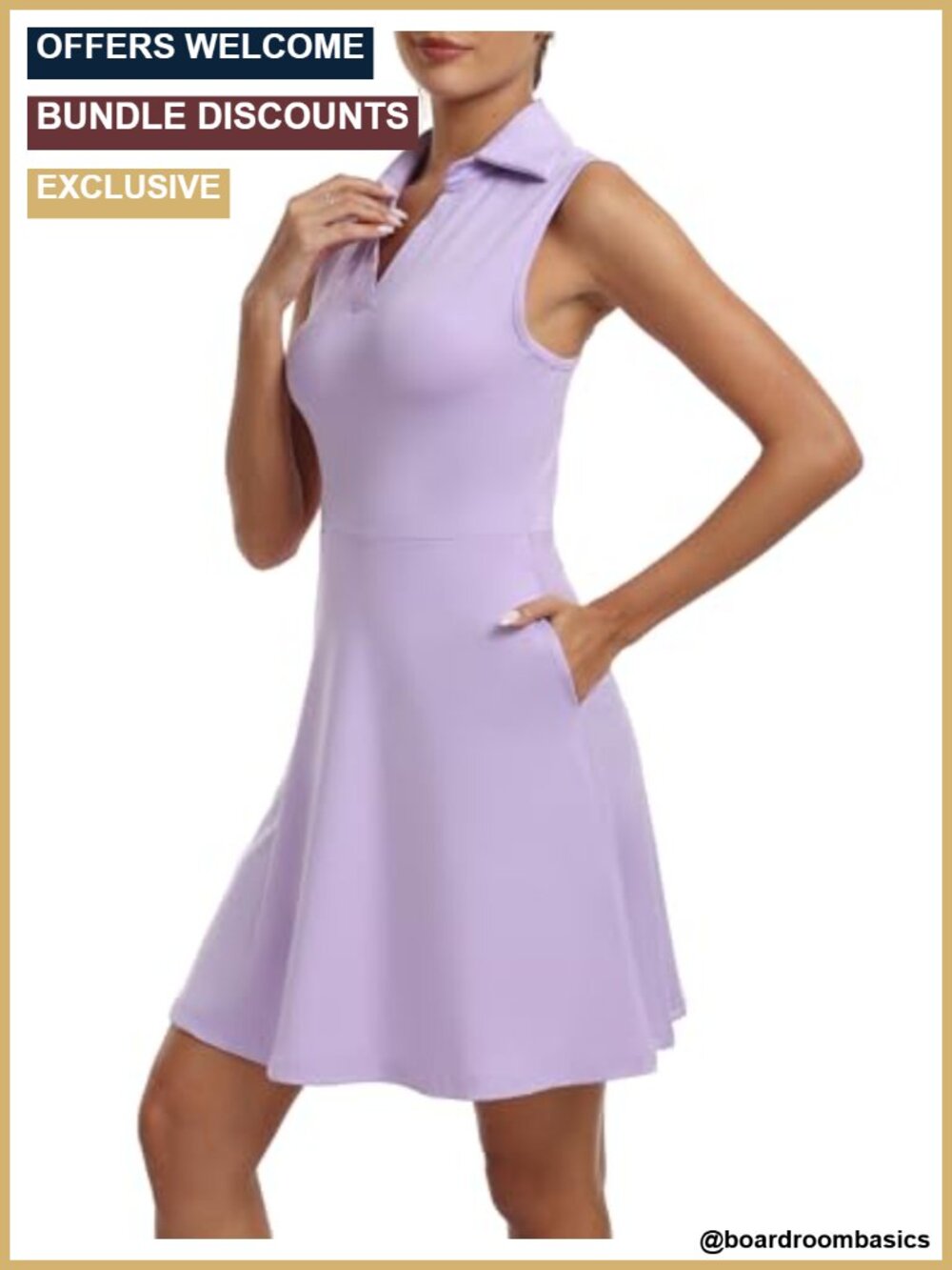 Women's Tennis Golf Dress with Built-in Shorts Sleeveless Athletic